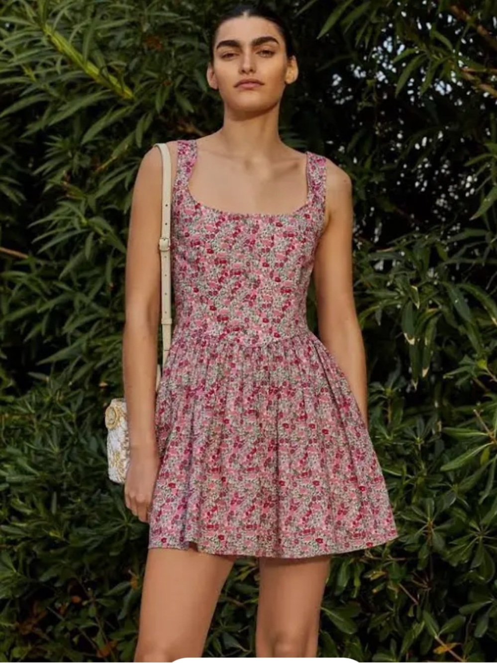 LoveShackFancy x Liberty Zane Dress Strawberry Jam Pink Floral Corset Size 12